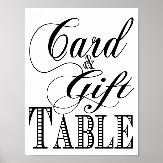 Cadeaubonnen en tenteken Tafelbord zwart-wit Poster (Voorkant)