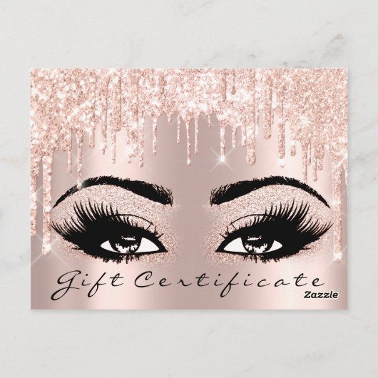 Cadeaubonnen Eyelashes Brows Makeup Glam Briefkaart (Achterkant)