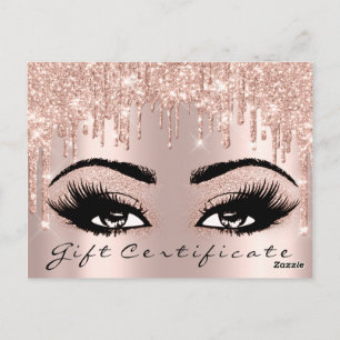 Cadeaubonnen Eyelashes Confetti Makeup Artist Briefkaart