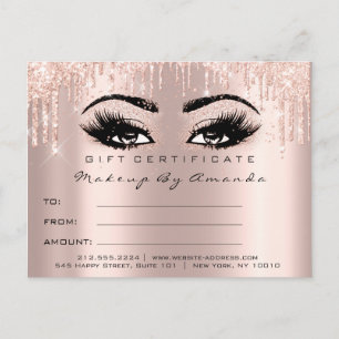 Cadeaubonnen Eyelashes Confetti Makeup Glam Briefkaart