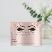 Cadeaubonnen Eyelashes Confetti Makeup Glam Briefkaart (Staand voorkant)