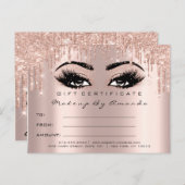 Cadeaubonnen Eyelashes Confetti Makeup Glam Briefkaart (Voorkant / Achterkant)
