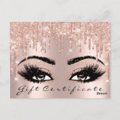 Cadeaubonnen Eyelashes Confetti Makeup Glam Briefkaart (Achterkant)