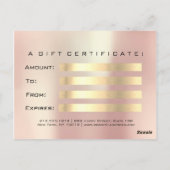 Cadeaubonnen Eyes Roos Gold Makeup Artist Briefkaart (Achterkant)