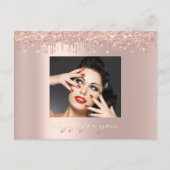 Cadeaubonnen Feestdagen Beauty Roos Glitter Drip Briefkaart (Voorkant)