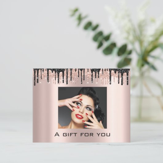 Cadeaubonnen Feestdagen Beauty Roos SilverLashes Briefkaart (Staand voorkant)