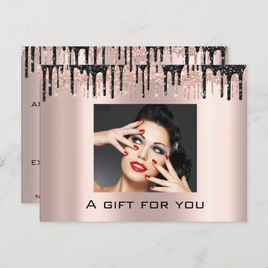 Cadeaubonnen Feestdagen Beauty Roos SilverLashes Briefkaart (Voorkant / Achterkant)