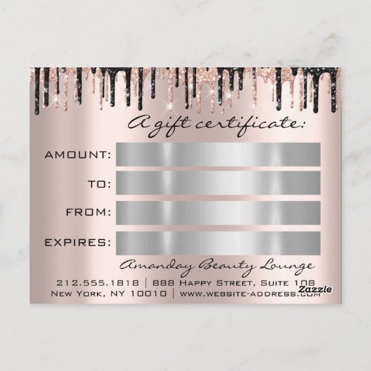 Cadeaubonnen Feestdagen Beauty Roos SilverLashes Briefkaart (Achterkant)