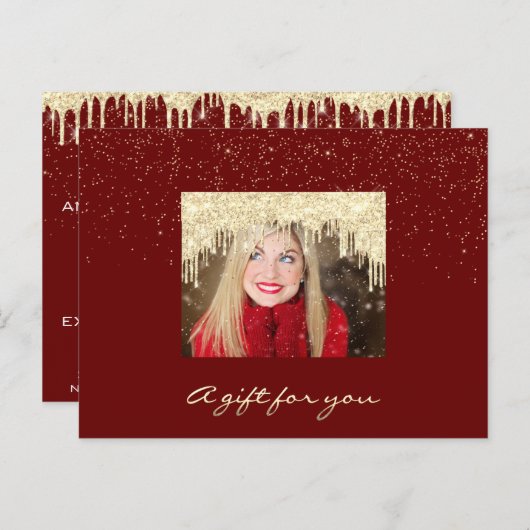 Cadeaubonnen Gold Drift Feestdagen kerstrood Briefkaart (Voorkant / Achterkant)