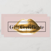 Cadeaubonnen | Goud Lips Blush Pink Salon (Voorkant / Achterkant)