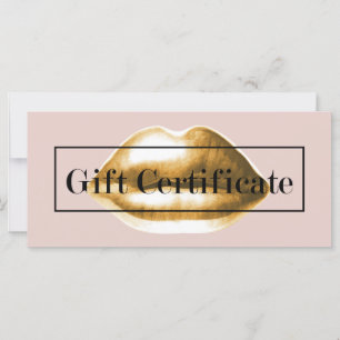 Cadeaubonnen   Goud Lips Blush Pink Salon