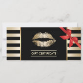 Cadeaubonnen | Goud Lips Modern Stripes Salon (Voorkant)