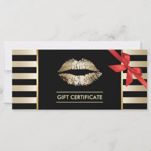 Cadeaubonnen   Goud Lips Modern Stripes Salon