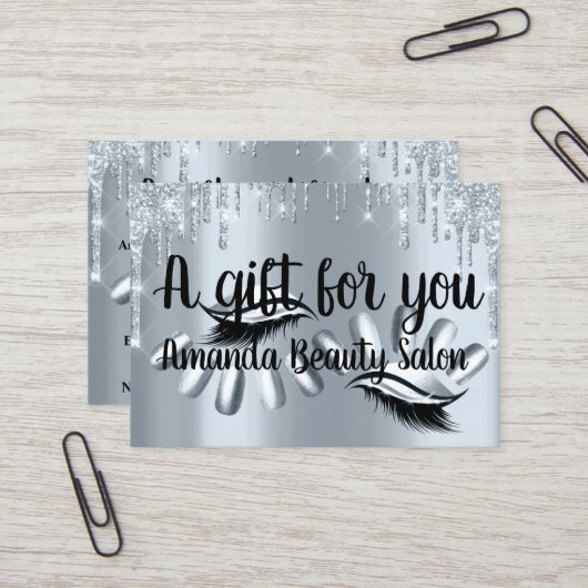 Cadeaubonnen Haarspa nails Luxury Blue Drivers Visitekaartje (Voorkant / Achterkant in situ)