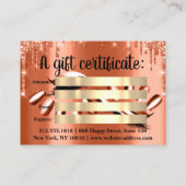 Cadeaubonnen Hair Spa Nails Luxury Oranje Drip Visitekaartje (Achterkant)