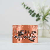 Cadeaubonnen Hair Spa Nails Luxury Oranje Drip Visitekaartje (Staand voorkant)