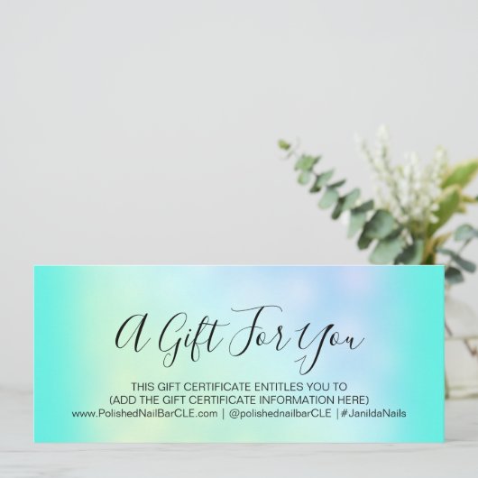 Cadeaubonnen Holograaf Hairdresser Makeup Lash (Staand voorkant)