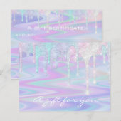 Cadeaubonnen Holograaf Unicorn Logo Beauty Briefkaart (Voorkant / Achterkant)