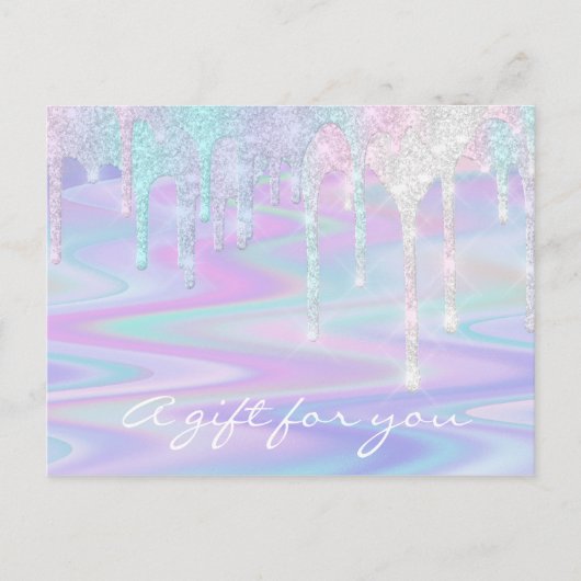 Cadeaubonnen Holograaf Unicorn Logo Beauty Briefkaart (Voorkant)