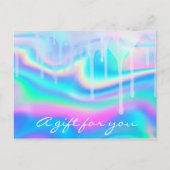 Cadeaubonnen Holograaf Unicorn Rainbow Roze Briefkaart (Voorkant)