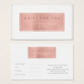 Cadeaubonnen Kaart Gepersonaliseerd Roze Rose Gold (Voorkant /achterkant)