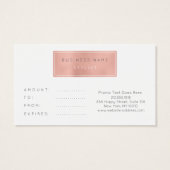 Cadeaubonnen Kaart Gepersonaliseerd Roze Rose Gold (Achterkant)
