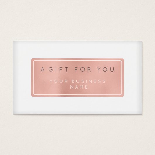 Cadeaubonnen Kaart Gepersonaliseerd Roze Rose Gold (Voorkant)