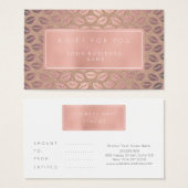 Cadeaubonnen Kaart Gepersonaliseerd Roze Rose Gold (Voorkant /achterkant)