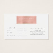 Cadeaubonnen Kaart Gepersonaliseerd Roze Rose Gold (Achterkant)