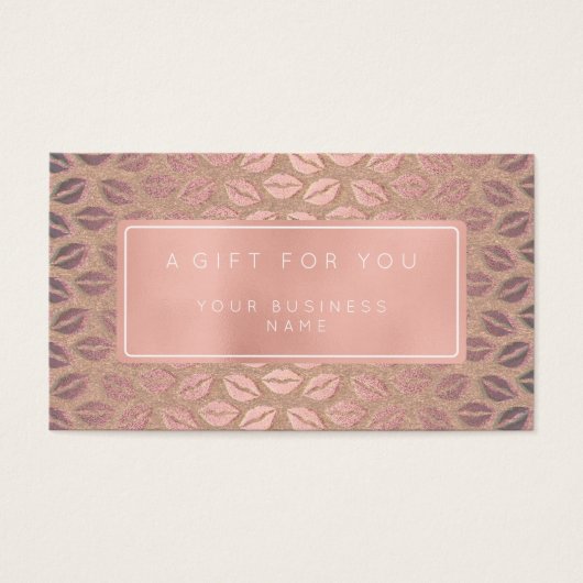 Cadeaubonnen Kaart Gepersonaliseerd Roze Rose Gold (Voorkant)