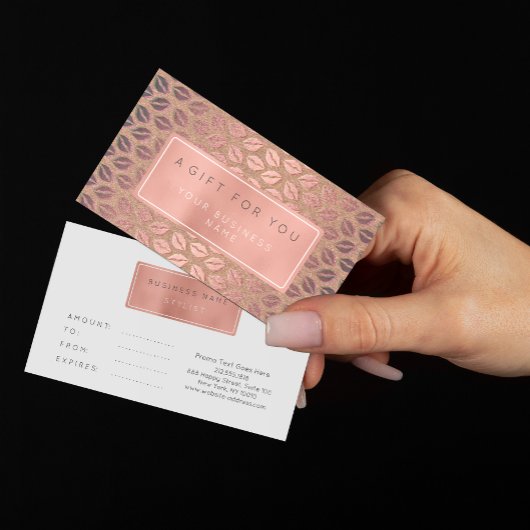 Cadeaubonnen Kaart Gepersonaliseerd Roze Rose Gold Kortingskaartje
