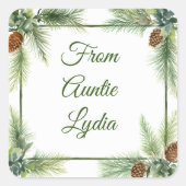 Cadeaubonnen Kerstmis Vierkante Sticker (Voorkant)