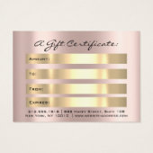 Cadeaubonnen maken een compacte goudmakreel visitekaartje (Achterkant)