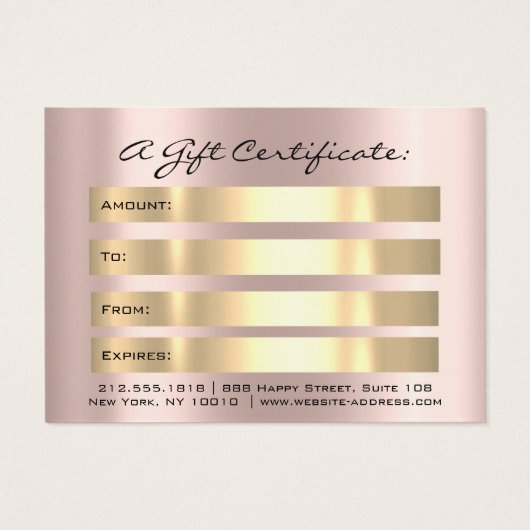 Cadeaubonnen maken een compacte goudmakreel visitekaartje (Achterkant)