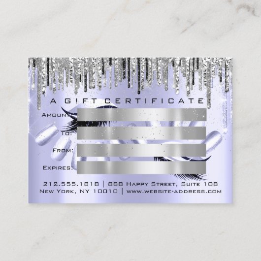 Cadeaubonnen met certificaat Haarlijst Nail Silver (Achterkant)