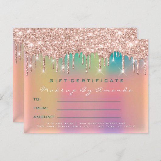 Cadeaubonnen met certificaatuitvoeging briefkaart (Voorkant / Achterkant)