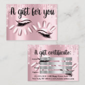 Cadeaubonnen met hitlijstlijst - nagels zilverroze visitekaartje (Voorkant / Achterkant)