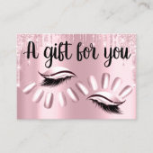 Cadeaubonnen met hitlijstlijst - nagels zilverroze visitekaartje (Voorkant)