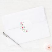 Cadeaubonnen met sneeuwvlokken in retro kleuren ronde sticker (Envelop)