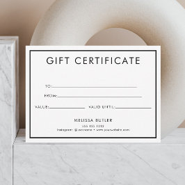 Cadeaubonnen minimalistisch notitiekaartje