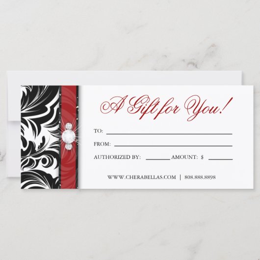 Cadeaubonnen Mode Salon Jewelry Damask (Achterkant)