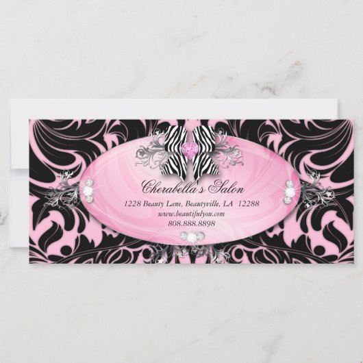 Cadeaubonnen Mode Salon Jewelry Zebra Bow (Voorkant)