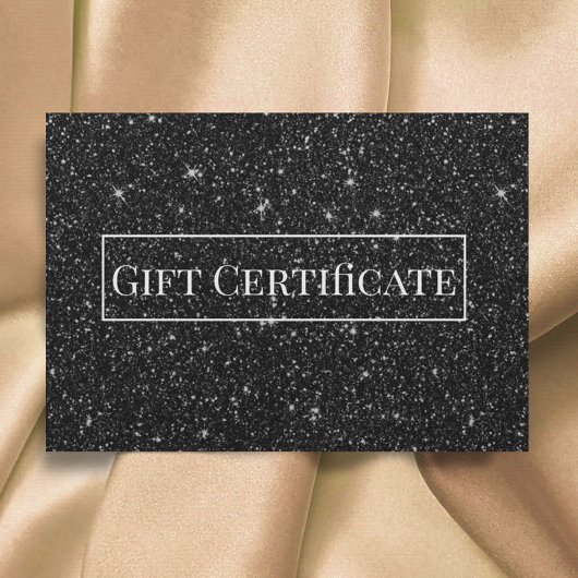 Cadeaubonnen Modern Black Glitter Salon Spa