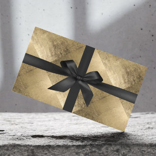 Cadeaubonnen Modern Black Ribbon Gold Foil Kortingskaartje