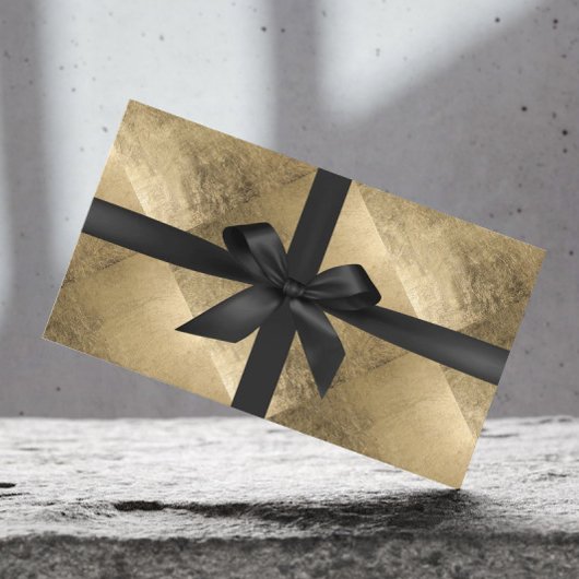 Cadeaubonnen Modern Black Ribbon Gold Foil Kortingskaartje