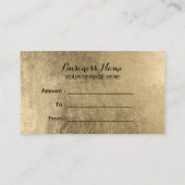 Cadeaubonnen Modern Black Ribbon Gold Foil Kortingskaartje (Achterkant)