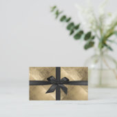 Cadeaubonnen Modern Black Ribbon Gold Foil Kortingskaartje (Staand voorkant)