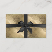 Cadeaubonnen Modern Black Ribbon Gold Foil Kortingskaartje (Voorkant)