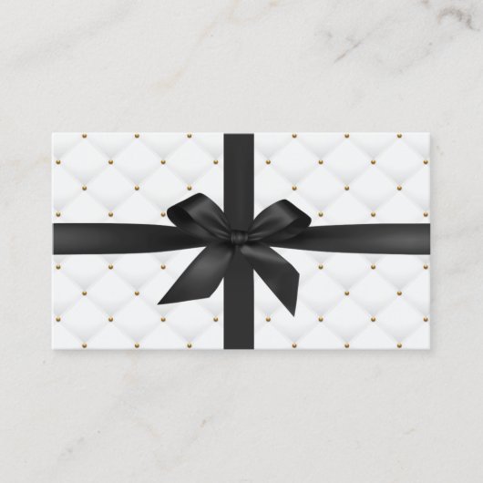 Cadeaubonnen Modern Black Ribbon Luxury Quilt Kortingskaartje (Voorkant)