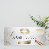Cadeaubonnen Modern Gold Silver Beauty Salon (Staand voorkant)
